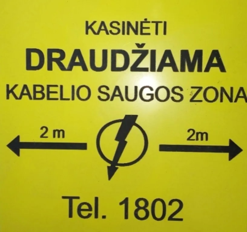 draudziama kabelio saugos zona